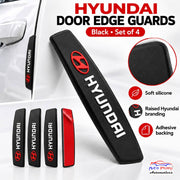 Car Door Edge Guard for Hyundai Models, Anti Scratch Door Protector, Soft Rubber & Silicone Shock Absorber | Prevents Dents & Paint Damage | Universal Fit Car Door Protection Strip (Black, Set of 4)