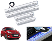 Auto Pearl Car Door Foot Step Led Sill/Scuff Plates With Mirror Finish Compatible with All Models (Set of 4)