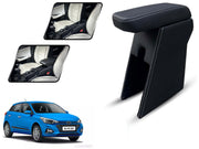Auto Pearl Premium Car Armrest with Storage Box, High-Density Foam, Nappa Leatherette Black with double Stitching, No Obstruction to Rear Window Buttons, for i20 Elite 2018