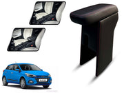 Auto Pearl Premium Car Armrest with Storage Box, High-Density Foam, Nappa Leatherette Black with double Stitching, No Obstruction to Rear Window Buttons, for i20 Elite 2018