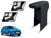 Auto Pearl Premium Car Armrest with Storage Box, High-Density Foam, Nappa Leatherette Black with double Stitching, No Obstruction to Rear Window Buttons, for i20 Elite 2018