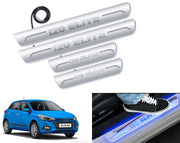 Auto Pearl Car Door Foot Step Led Sill/Scuff Plates With Mirror Finish Compatible with All Models (Set of 4)