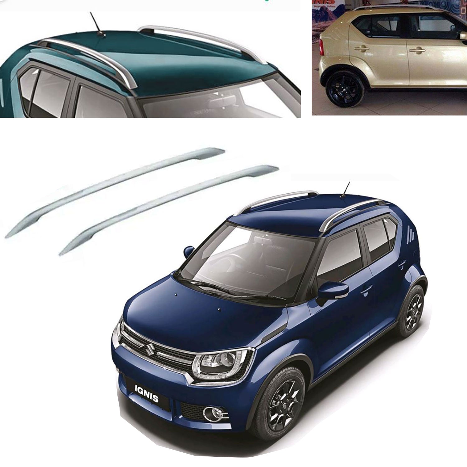 O.E. Type Roof Rail for Ignis  (Set of 2)|Silver
