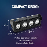 Auto Pearl Car 4-Projector Lens Driving Lights Yellow / White LED Spot light 25W, 12-80V Dual Color Mode Auxiliary Lights for All Cars (Pack of 2)