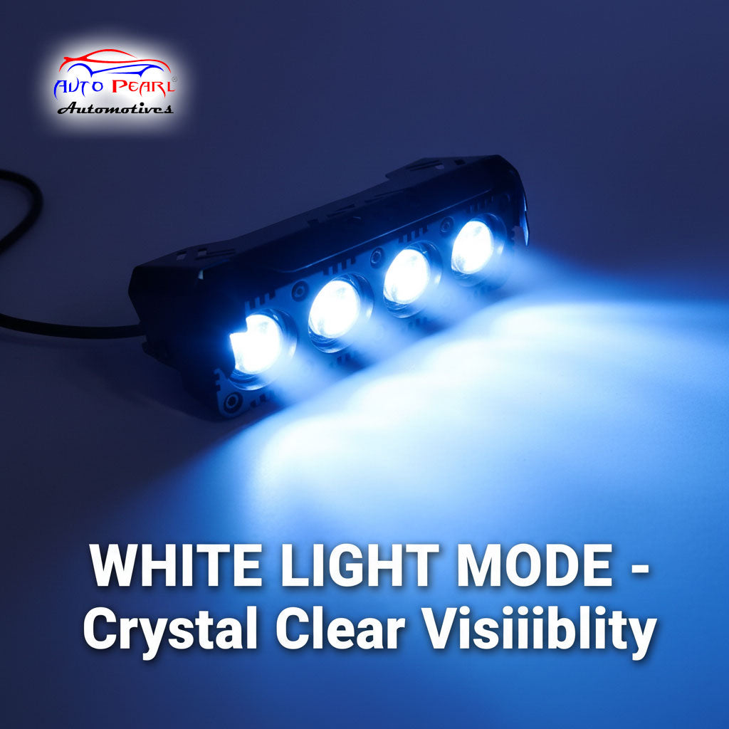 Auto Pearl Car 4-Projector Lens Driving Lights Yellow / White LED Spot light 25W, 12-80V Dual Color Mode Auxiliary Lights for All Cars (Pack of 2)