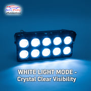 Auto Pearl Car 10-Lens Driving Lights Flasher Yellow, White with Red-Blue Led light, 48W, 12-80V Auxiliary Lights for All Car (Pack of 2)