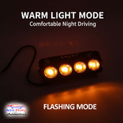 Auto Pearl Car 4-Projector Lens Driving Lights Yellow / White LED Spot light 25W, 12-80V Dual Color Mode Auxiliary Lights for All Cars (Pack of 2)