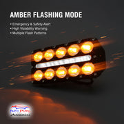 Auto Pearl Car 10-Lens DRL Driving Lights Flasher Yellow, White with Red-Blue Led light, 48W, 12-80V Auxiliary Lights for All Car (Pack of 2)