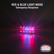 Auto Pearl Car 10-Lens DRL Driving Lights Flasher Yellow, White with Red-Blue Led light, 48W, 12-80V Auxiliary Lights for All Car (Pack of 2)