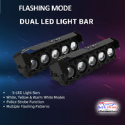 Auto Pearl Motorcycle 5-Projector Lens Driving Lights Yellow / White LED Spot light 30W, 12-80V Dual Color Mode Auxiliary Lights compatible with All Bike