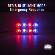 Auto Pearl Car 8-Lens Driving Lights Flasher Yellow, White with Red-Blue Led light, 40W, 12-80V Auxiliary Lights for All Car (Pack of 2)