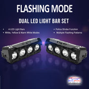 Auto Pearl Car 4-Projector Lens Driving Lights Yellow / White LED Spot light 25W, 12-80V Dual Color Mode Auxiliary Lights for All Cars (Pack of 2)