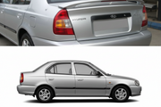 Hyundai Accent Car Spoiler in Sleek Silver
