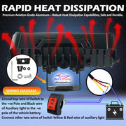 Auto Pearl Car 4-Projector Lens Driving Lights Yellow / White LED Spot light 25W, 12-80V Dual Color Mode Auxiliary Lights for All Cars (Pack of 2)