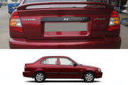 Hyundai Accent Car Spoiler in Berry Red