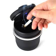 Cigarette LED Ash Tray, Fire Proof, Smell Proof & Smokeless Lid Easy to Clean Smoke Trash Can For AC Air Vent, Cup Holder, Dashboard Pack of 1 (Black)