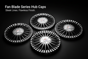 Auto Pearl Swirl Series Wheel Cover Hub Caps - Silver Black | 14/15 Inch | Set of 4 | Press Fit
