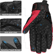 Bike Riding Gloves with Touch Screen Sensitivity Riding Full Gloves Riding Gloves (Red & Black)