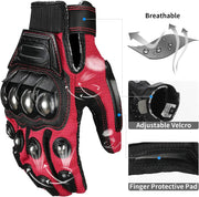 Bike Riding Gloves with Touch Screen Sensitivity Riding Full Gloves Riding Gloves (Red & Black)