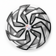 Auto Pearl Dual Spoke Wheel Cover Hub Caps - Silver Black | 13/14/15 Inch | Set of 4 | Press Fit