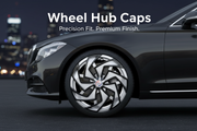 Auto Pearl Dual Spoke Wheel Cover Hub Caps - Silver Black | 13/14/15 Inch | Set of 4 | Press Fit