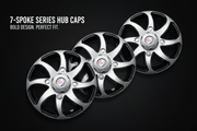 Auto Pearl Swirl Series Wheel Cover Hub Caps - Silver Black | 15 Inch | Set of 4 | Press Fit