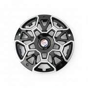 Auto Pearl 15 Inch Swirl Series Wheel Hub Caps - Black Silver | Set of 4 | Press Fit