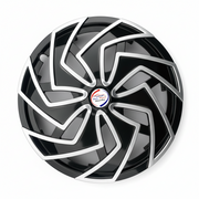 Auto Pearl Dual Spoke Wheel Cover Hub Caps - Black Silver | 13/14/15 Inch | Set of 4 | Press Fit