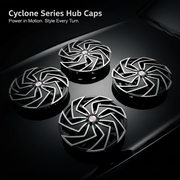 Auto Pearl Dual Spoke Wheel Cover Hub Caps - Black Silver | 13/14/15 Inch | Set of 4 | Press Fit