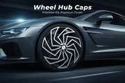 Auto Pearl Dual Spoke Wheel Cover Hub Caps - Black Silver | 13/14/15 Inch | Set of 4 | Press Fit