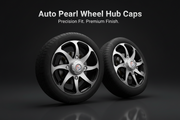 Auto Pearl Swirl Series Wheel Cover Hub Caps - Silver Black | 15 Inch | Set of 4 | Press Fit