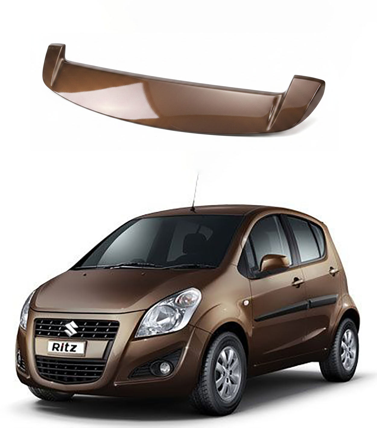 Auto Pearl Car Craft Roof Sedan Wing Rear Spoiler Compatible with Ritz |Car Spoiler without Brake Light