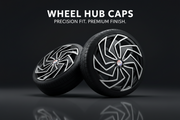 Auto Pearl Dual Spoke Wheel Cover Hub Caps - Black Silver | 13/14/15 Inch | Set of 4 | Press Fit