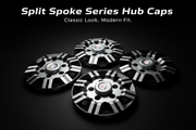 Auto Pearl 15 inch Dual Spoke Series Wheel Hub Caps - Silver Black | Set of 4 | Press Fit