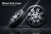 Auto Pearl 15 inch Dual Spoke Series Wheel Hub Caps - Silver Black | Set of 4 | Press Fit
