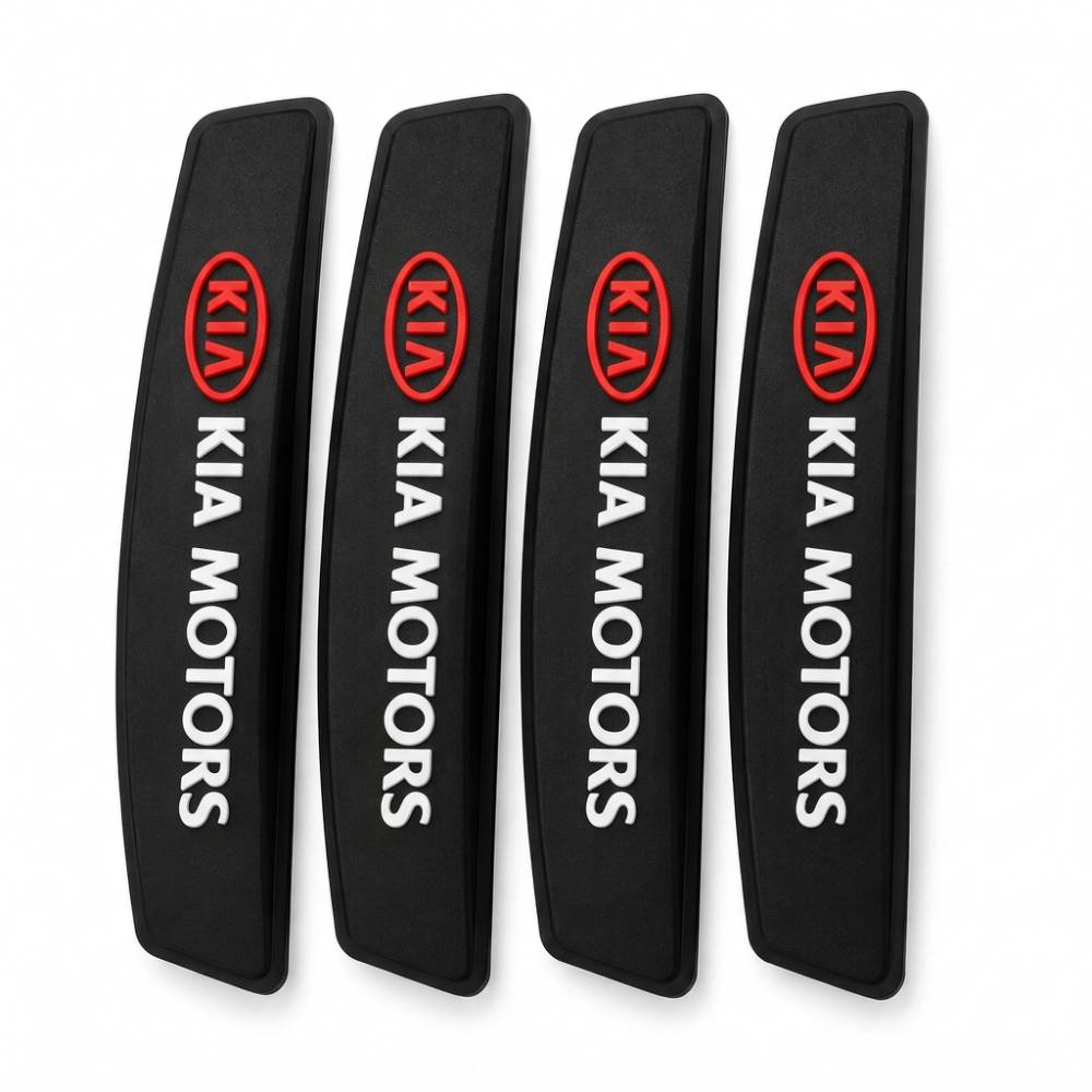 Car Door Edge Guard for KIA Models, Anti Scratch Door Protector, Soft Rubber & Silicone Shock Absorber | Prevents Dents & Paint Damage | Universal Fit Car Door Protection Strip (Black, Set of 4)