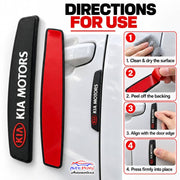 Car Door Edge Guard for KIA Models, Anti Scratch Door Protector, Soft Rubber & Silicone Shock Absorber | Prevents Dents & Paint Damage | Universal Fit Car Door Protection Strip (Black, Set of 4)