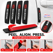 Car Door Edge Guard for KIA Models, Anti Scratch Door Protector, Soft Rubber & Silicone Shock Absorber | Prevents Dents & Paint Damage | Universal Fit Car Door Protection Strip (Black, Set of 4)