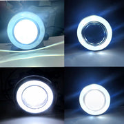 Premium Quality LED Lens Fog Light with Halo Ring Angel Eye lights (Set of 2)
