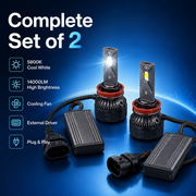 Auto Pearl 2-Side H8/H9 LED Bulb Car 110W-12V 12000LM 6000K Ultra White light (Headlight Bulb) compatible with All Car (Pack of 2)