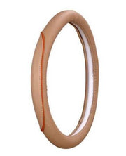 Ring Type Car Steering Wheel Cover (Gold Signature Beige) Compatible with All Cars