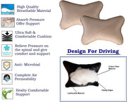 Beige Fabric Car Pillow Cushion for Universal For Car (Square)