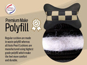 Black, Beige Fabric Car Pillow Cushion for Universal For Car (Rectangular, Set of 2)