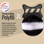 Black, Beige Fabric Car Pillow Cushion for Universal For Car (Rectangular, Set of 2)