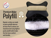 Black, Beige Fabric Car Pillow Cushion for Universal For Car (Rectangular)