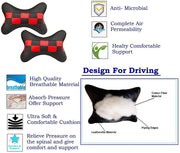 Black, Red Fabric Car Pillow Cushion for Universal For Car (Rectangular)