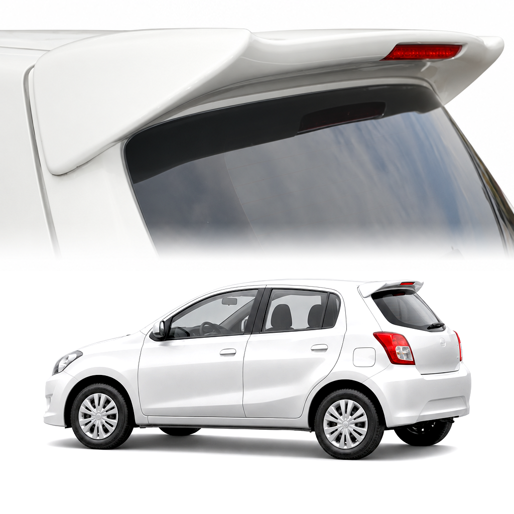 Auto Pearl FRP/ABS Drill Free Roof Spoiler Compatible with Datsun Go| Car Spoiler With Brake Light