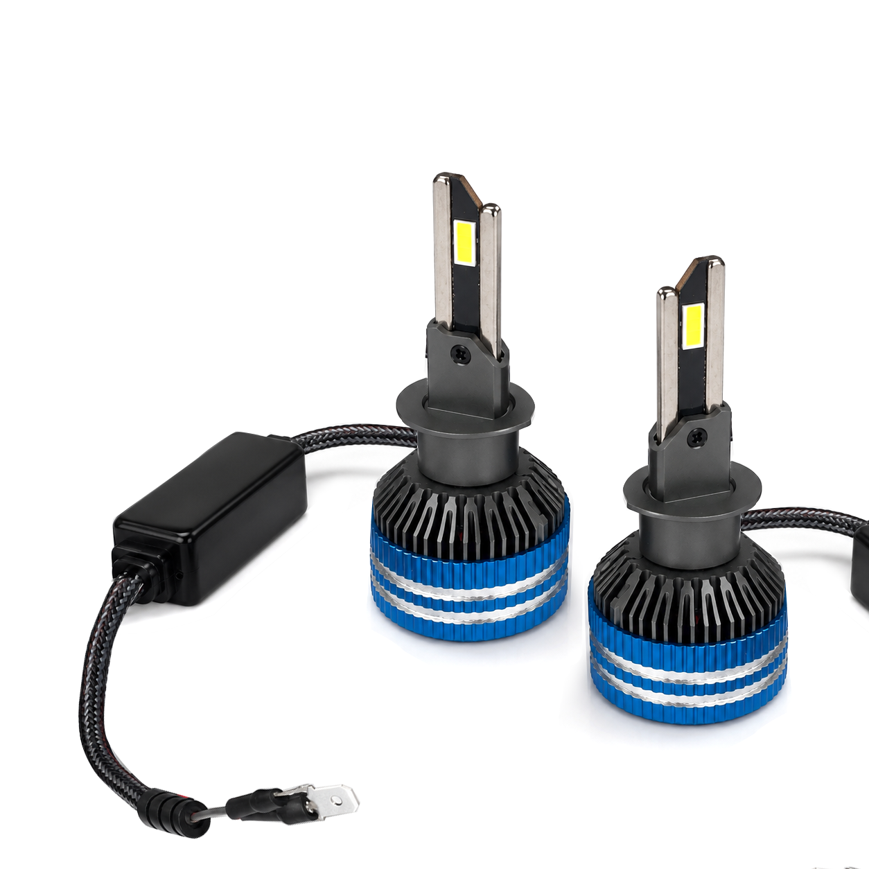 Auto Pearl 2-Side H1 LED Bulb Car 220W-12V 14000LM 6000K Ultra White light (Headlight Bulb) compatible with All Bike (Pack of 2)
