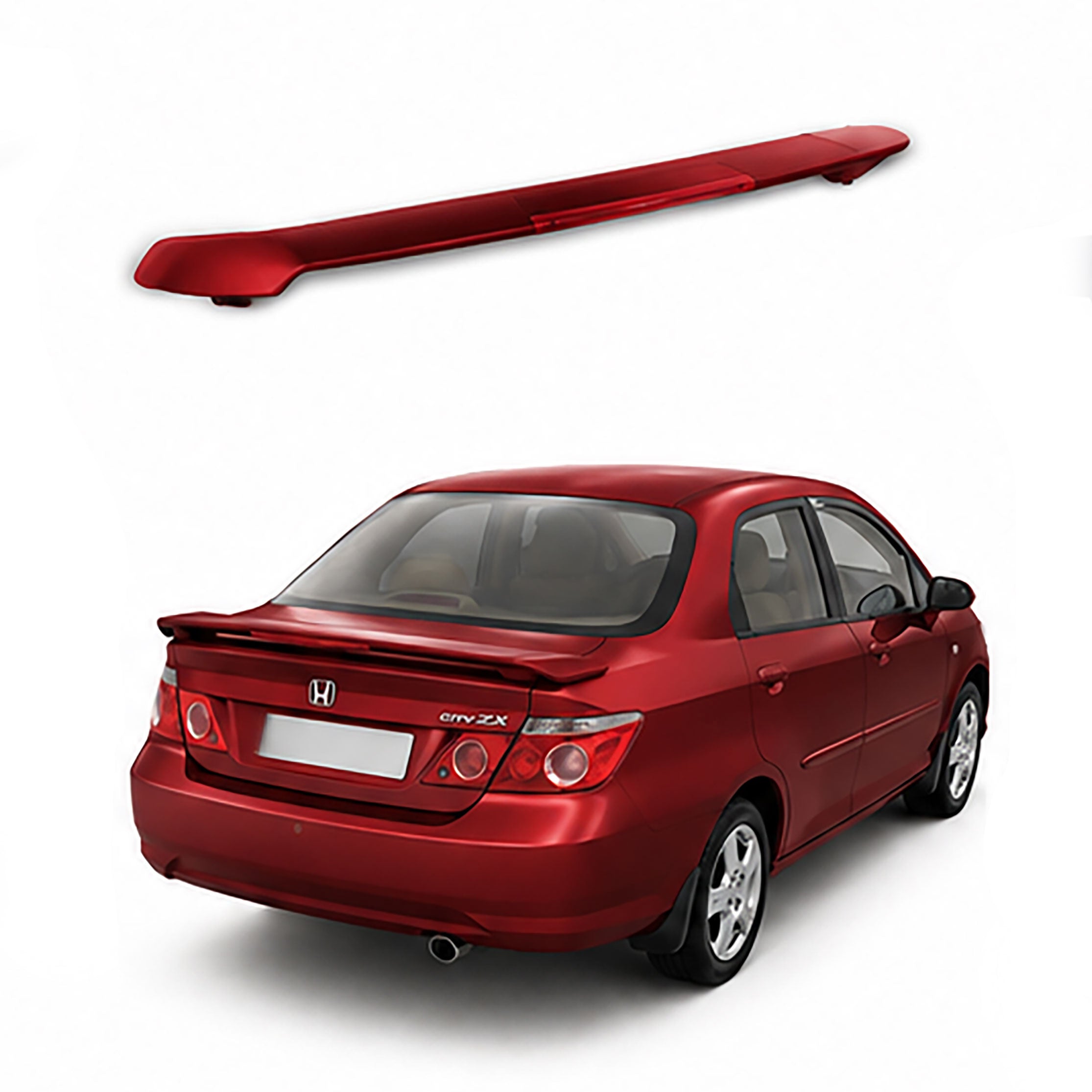 Auto Pearl FRP/ABS Drill Free Roof Spoiler Compatible with Honda City ZX 2009-2010 | Car Spoiler  with Breke Light