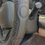 Ring Type Car Steering Wheel Cover Universal Genuine PU Non-Slip Natural Rubber Well Padded Grip Breathable Leatherite